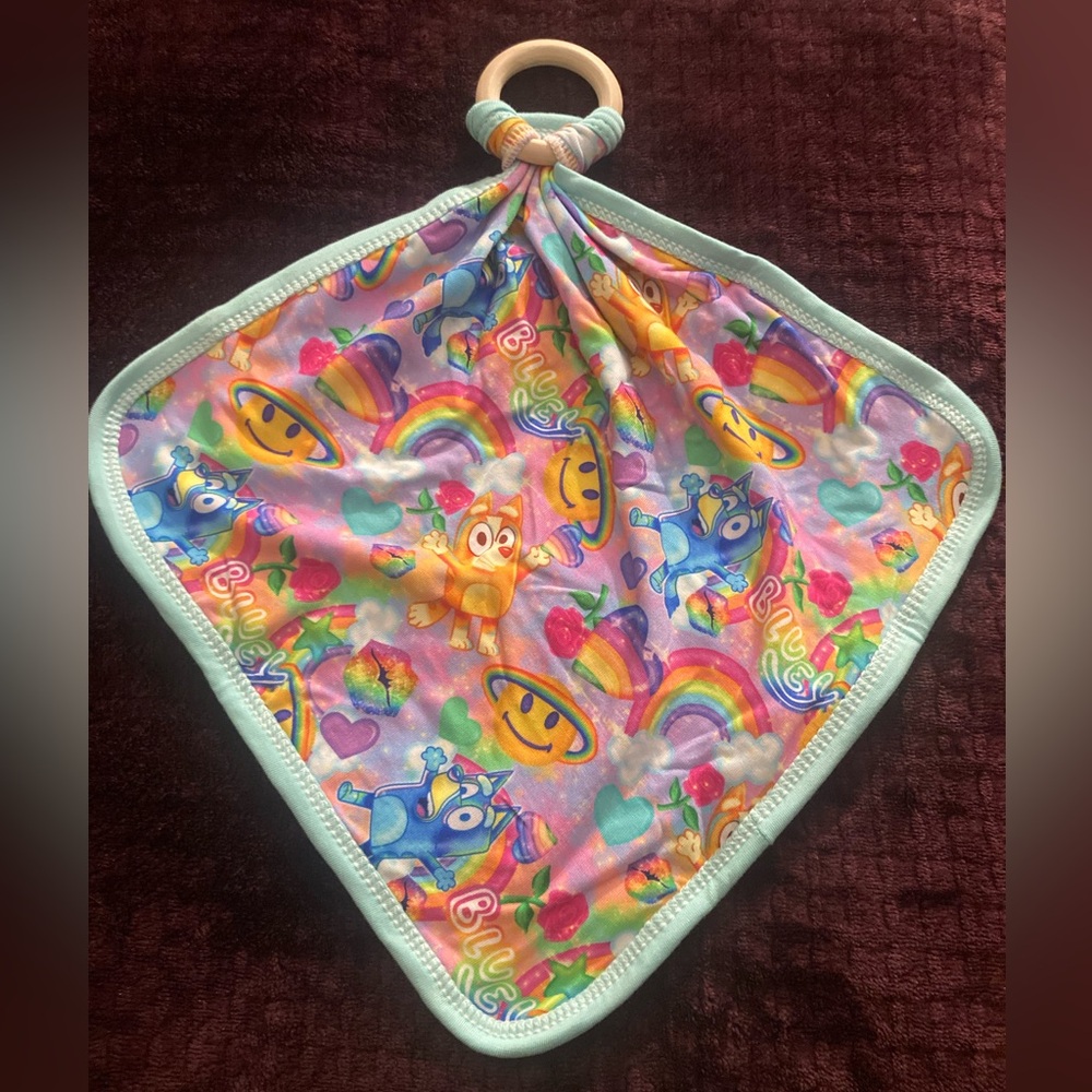 Lisa Frank Blue Bamboo Lovey Security Lovey